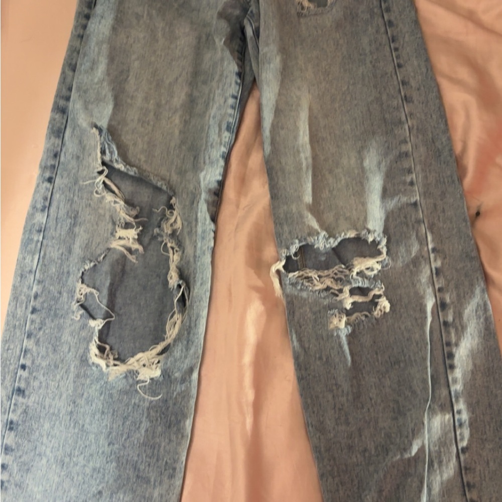Refuge Denim High Rise Wide Jeans - Light Blue